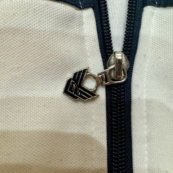 VTG O'Neill Mens Size L White Blue Green Long Sleeve Full Zip Mock Neck Jacket - Picture 5 of 7